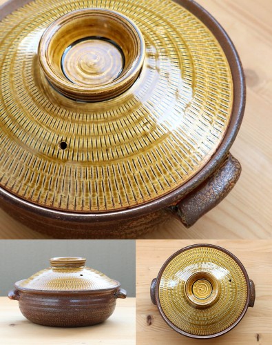 【代引き不可】送料無料 土鍋 8号サイズ 3～4人用 小石原焼  カラー 【黄飴】※こちらの商品は別配送となるため単独で商品のお届けとなります。