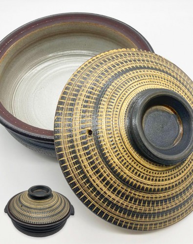 【代引き不可】送料無料 土鍋 8号サイズ 3～4人用 小石原焼  カラー 【黄×黒】※こちらの商品は別配送となるため単独で商品のお届けとなります。